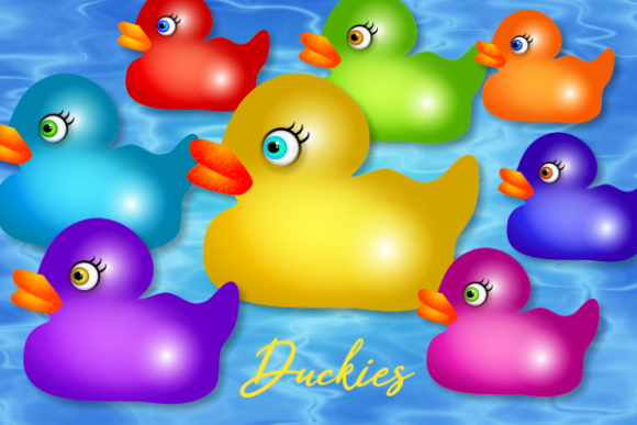 Download Colorful Rubber Duckies Cute Clipart Set - Rubber Collection