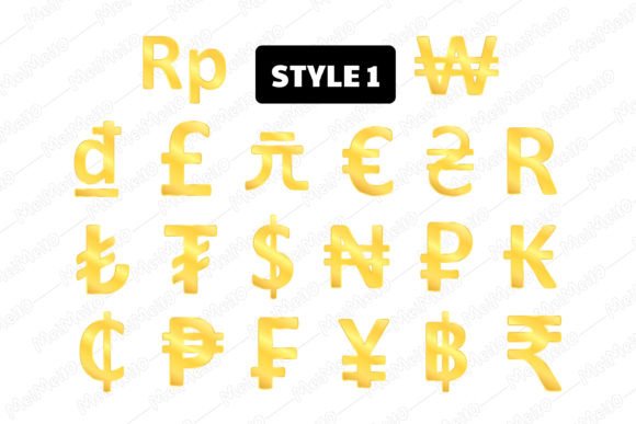 Download Gold Currency Money Icon Sign Symbol Set - Gold Collection