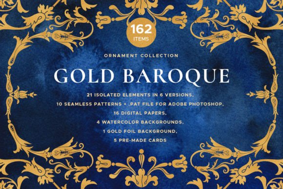 Download Gold Baroque Ornament Graphic Collection - Gold Collection