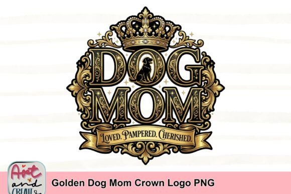 Download Golden Dog Mom Crown Logo PNG - Gold Collection