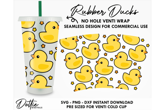 Download Rubber Ducks Cold Cup No Hole SVG 24oz - Rubber Collection