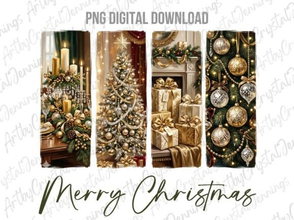 Download Elegant Gold Christmas Brushstroke PNG - Premium Resources