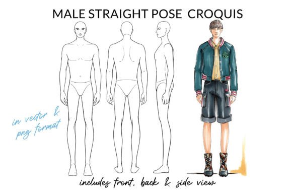 Download Male Straight Pose Fashion Croquis - Fashion Collection